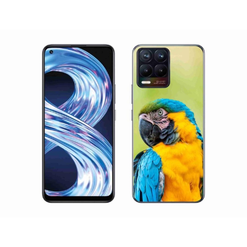 Gelový obal mmCase na mobil Realme 8 4G - papoušek ara 2