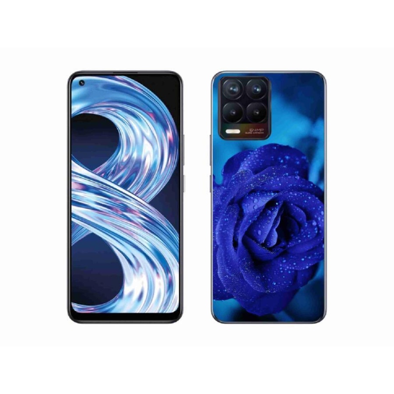 Gelový obal mmCase na mobil Realme 8 Pro - modrá růže