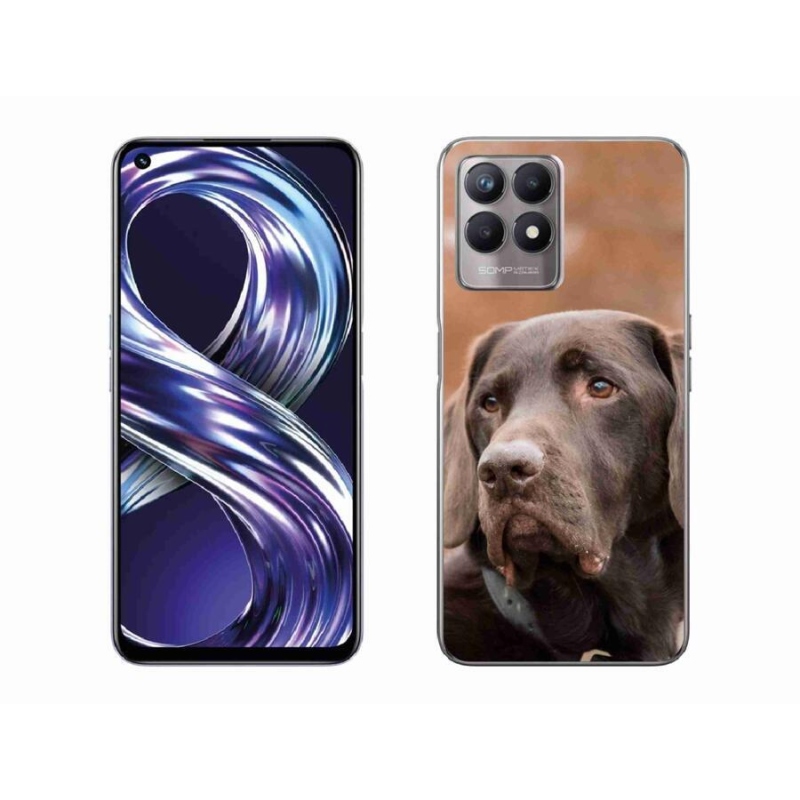 Gelový obal mmCase na mobil Realme 8i - hnědý labrador