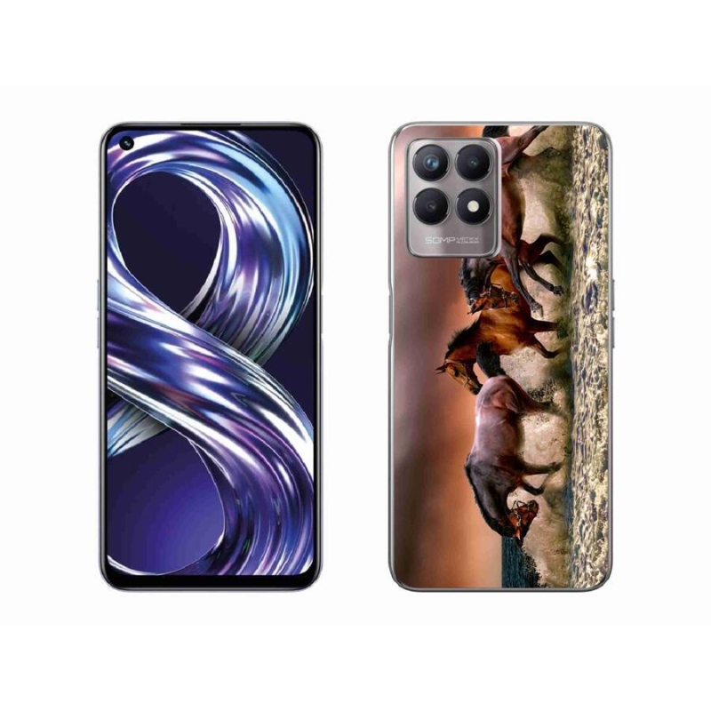 Gelový obal mmCase na mobil Realme 8i - koně 1