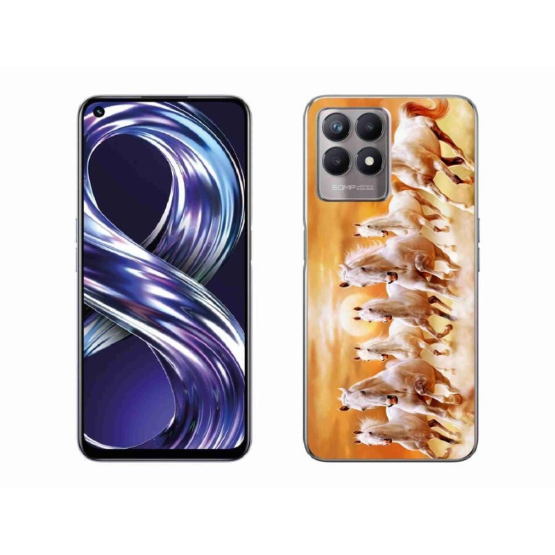 Gelový obal mmCase na mobil Realme 8i - koně 2