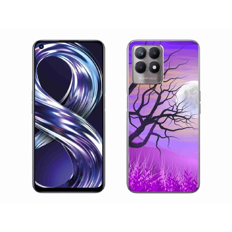 Gelový obal mmCase na mobil Realme 8i - kreslený opadaný strom