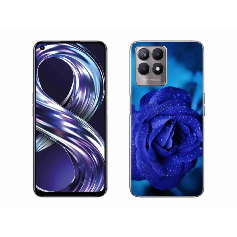 Gelový obal mmCase na mobil Realme 8i - modrá růže