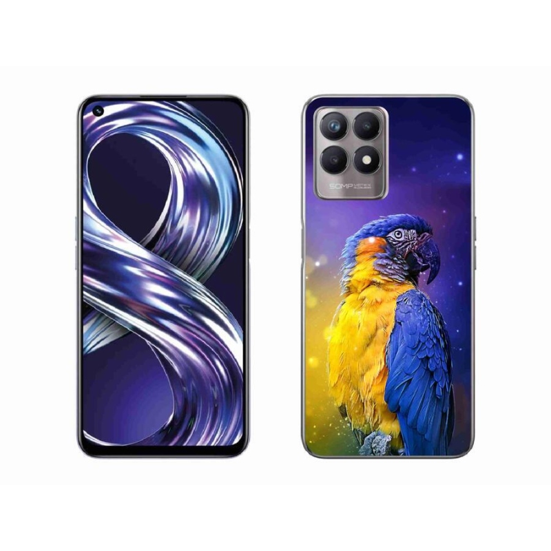 Gelový obal mmCase na mobil Realme 8i - papoušek ara 1