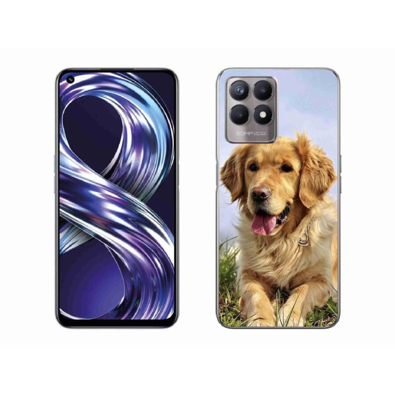 Gelový obal mmCase na mobil Realme 8i - zlatý retrívr
