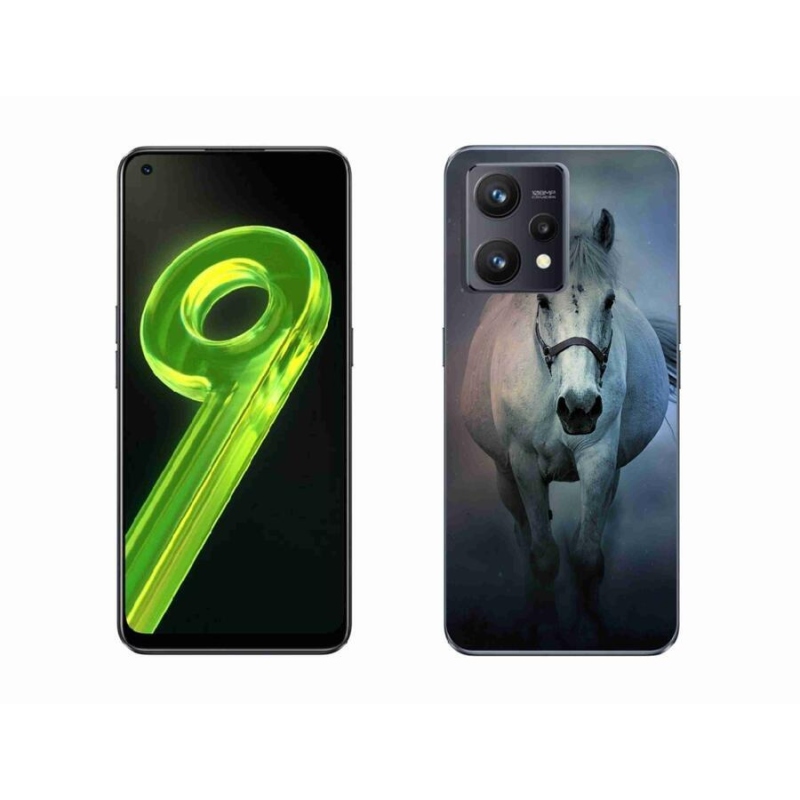 Gelový obal mmCase na mobil Realme 9 4G - běžící bílý kůň
