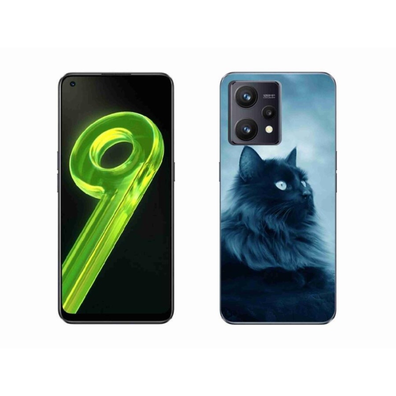 Gelový obal mmCase na mobil Realme 9 4G - černá kočka 1