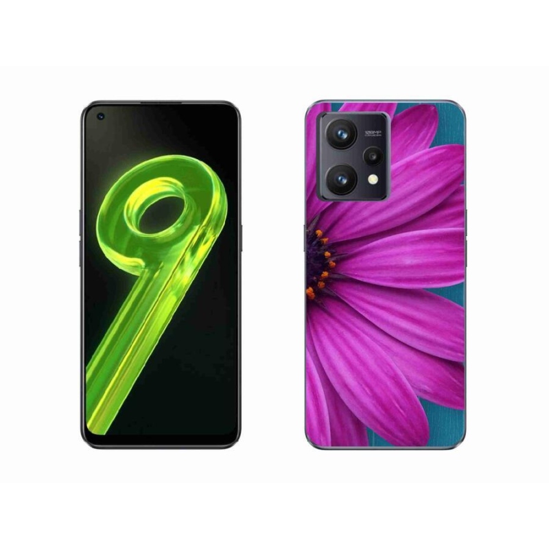 Gelový obal mmCase na mobil Realme 9 4G - fialová kopretina