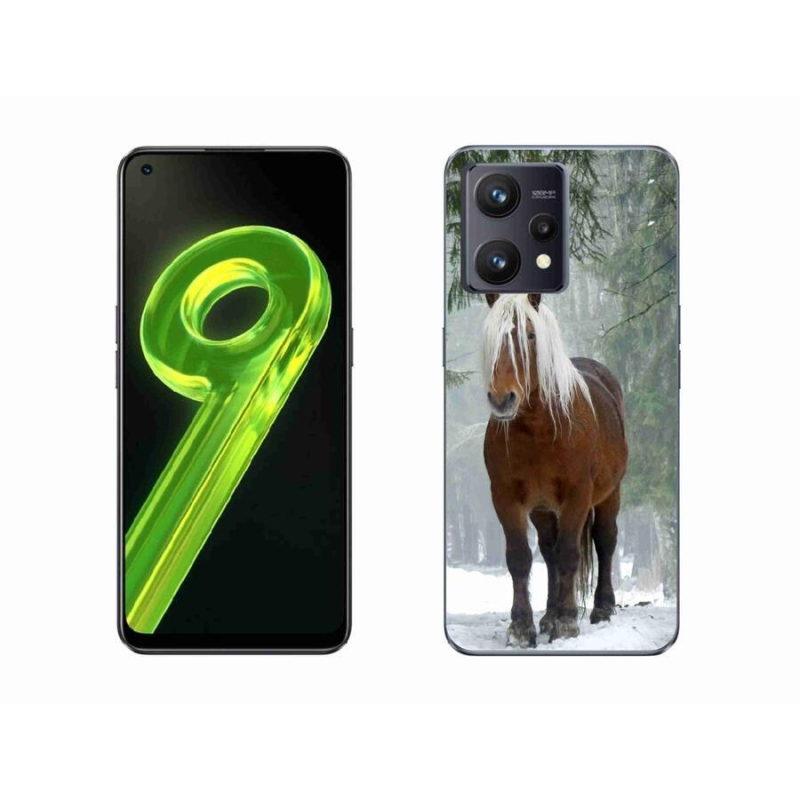 Gelový obal mmCase na mobil Realme 9 4G - kůň v lese