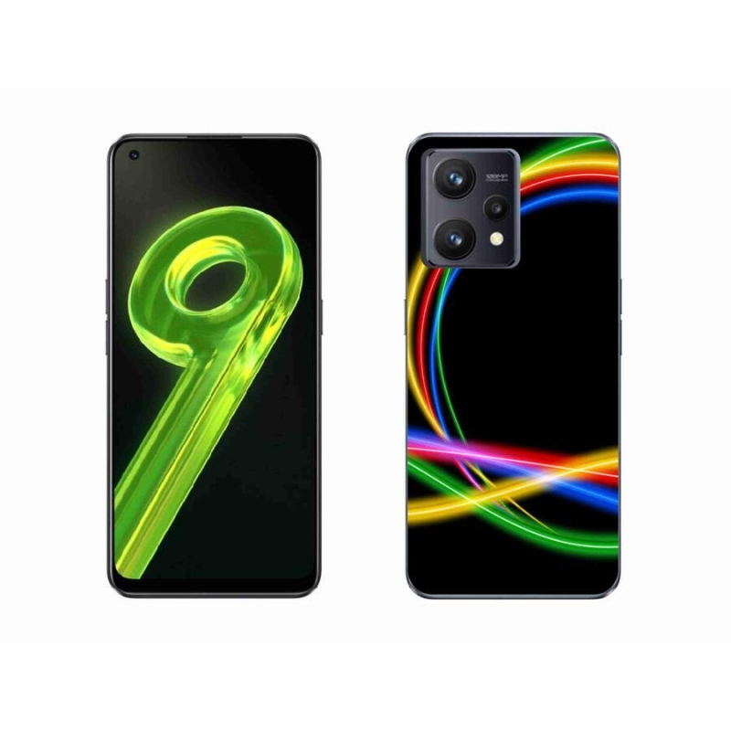 Gelový obal mmCase na mobil Realme 9 4G - neonové kruhy