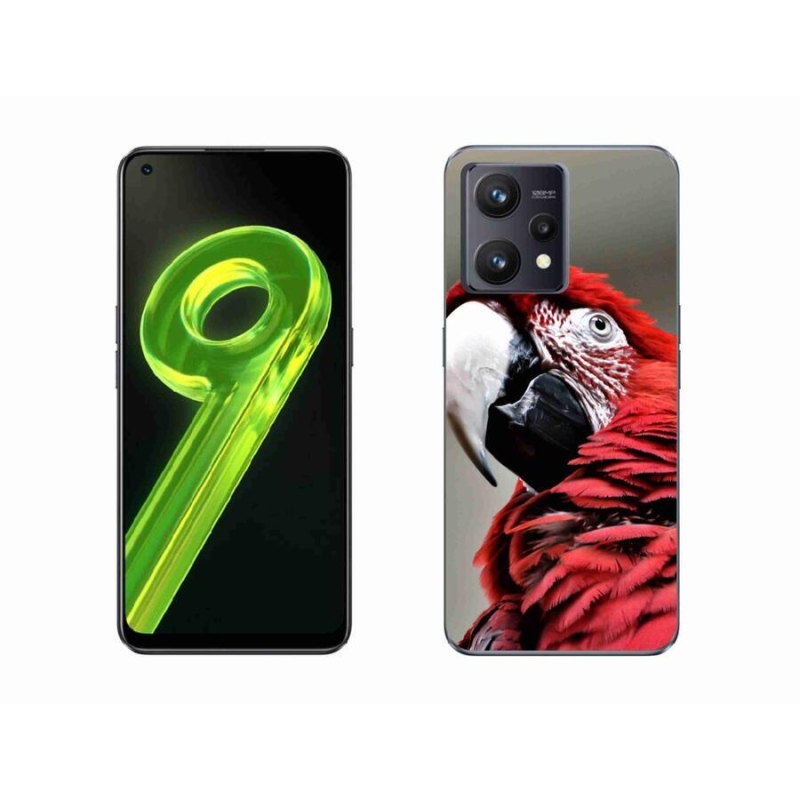 Gelový obal mmCase na mobil Realme 9 4G - papoušek ara červený