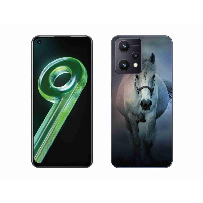 Gelový obal mmCase na mobil Realme 9 5G - běžící bílý kůň