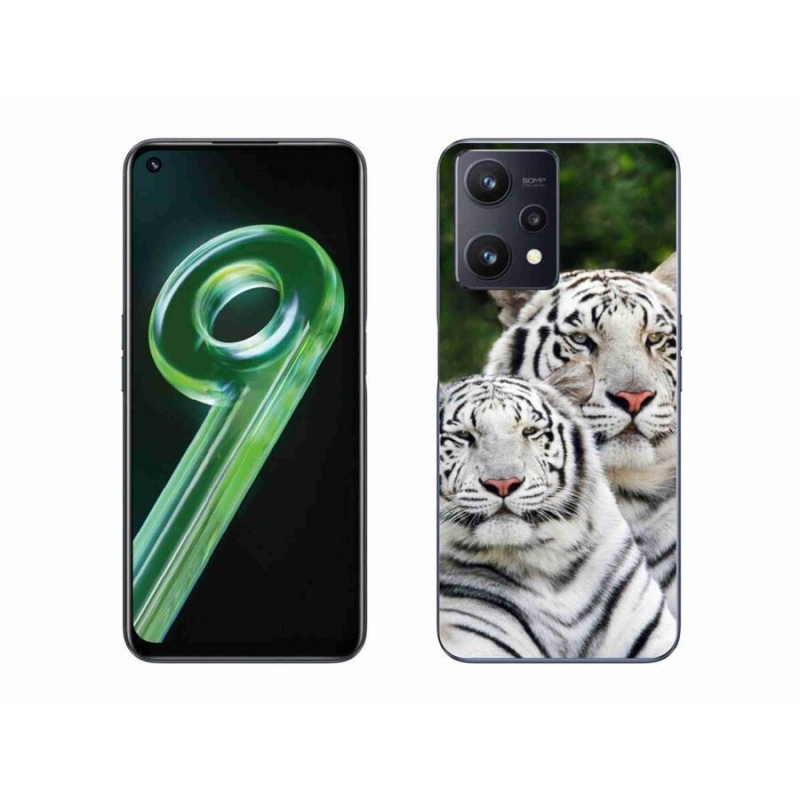 Gelový obal mmCase na mobil Realme 9 5G - bílí tygři