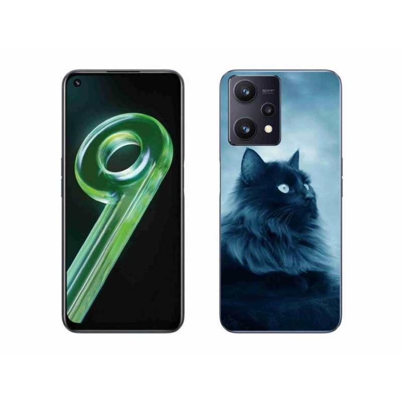 Gelový obal mmCase na mobil Realme 9 5G - černá kočka 1