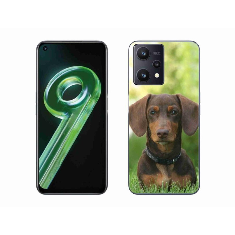 Gelový obal mmCase na mobil Realme 9 5G - hnědý jezevčík