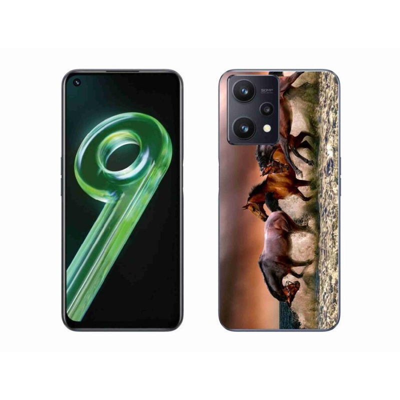Gelový obal mmCase na mobil Realme 9 5G - koně 1
