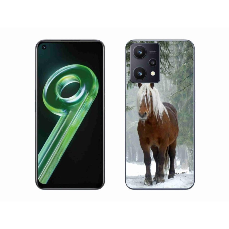 Gelový obal mmCase na mobil Realme 9 5G - kůň v lese