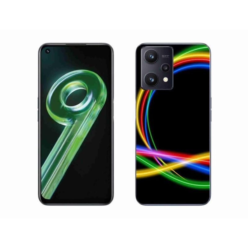 Gelový obal mmCase na mobil Realme 9 5G - neonové kruhy
