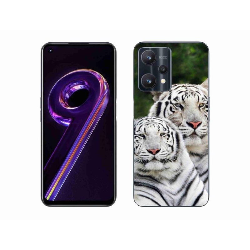 Gelový obal mmCase na mobil Realme 9 Pro 5G - bílí tygři