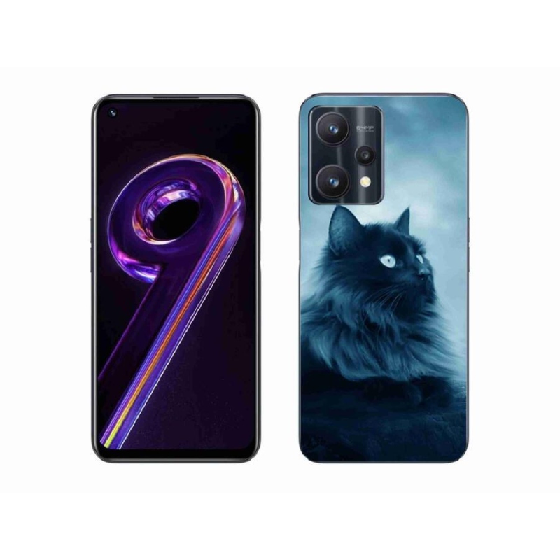 Gelový obal mmCase na mobil Realme 9 Pro 5G - černá kočka 1