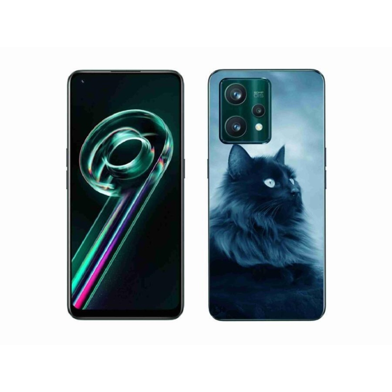 Gelový obal mmCase na mobil Realme 9 Pro+ 5G - černá kočka 1
