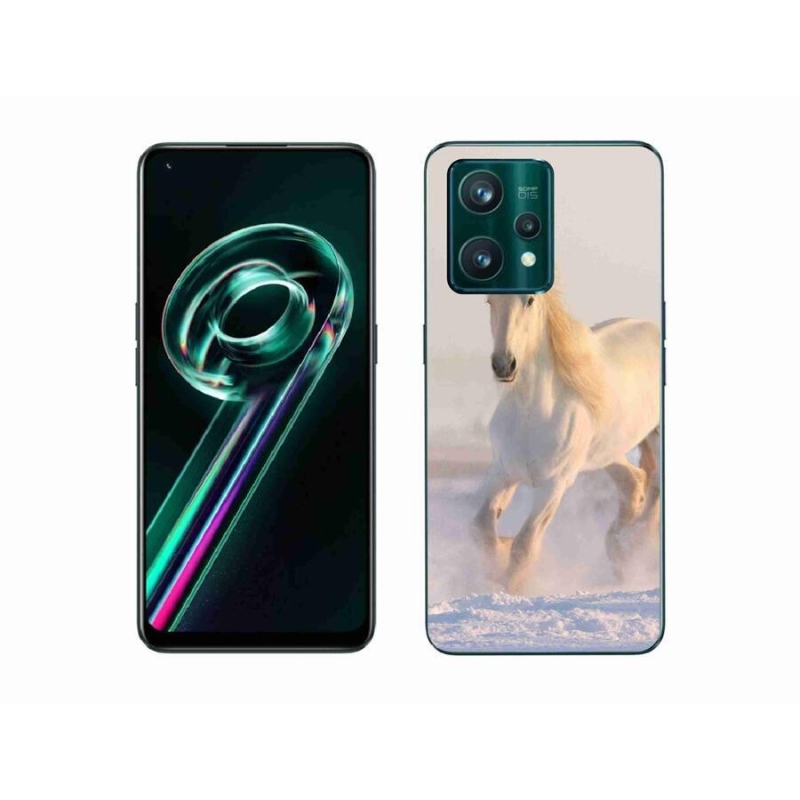 Gelový obal mmCase na mobil Realme 9 Pro+ 5G - kůň ve sněhu