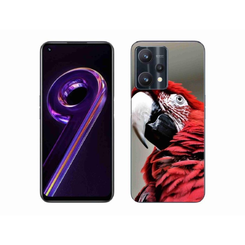 Gelový obal mmCase na mobil Realme 9 Pro 5G - papoušek ara červený