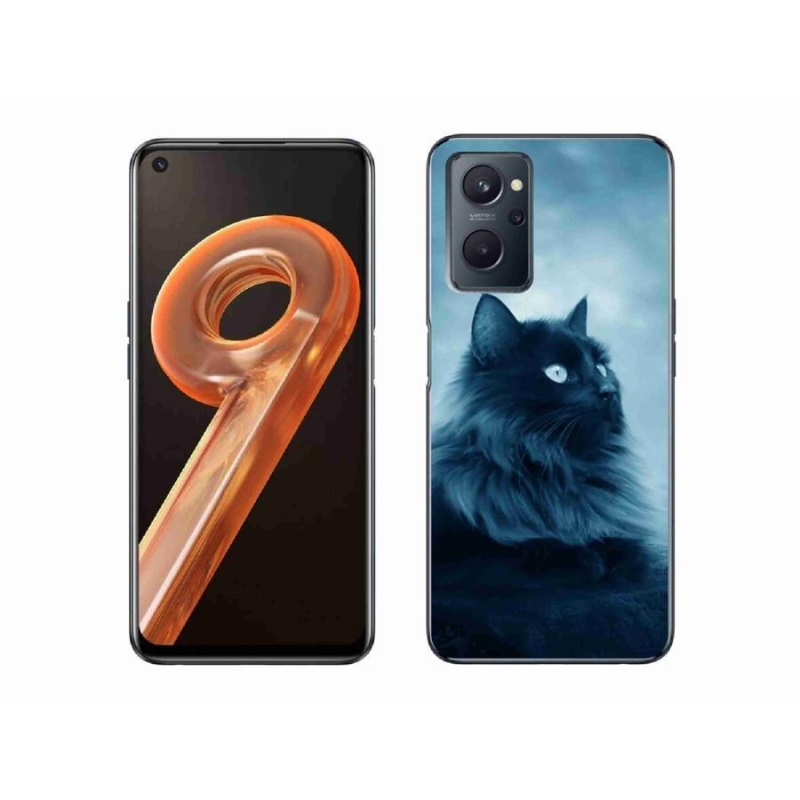 Gelový obal mmCase na mobil Realme 9i - černá kočka 1