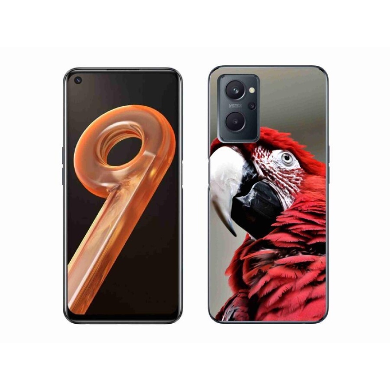 Gelový obal mmCase na mobil Realme 9i - papoušek ara červený