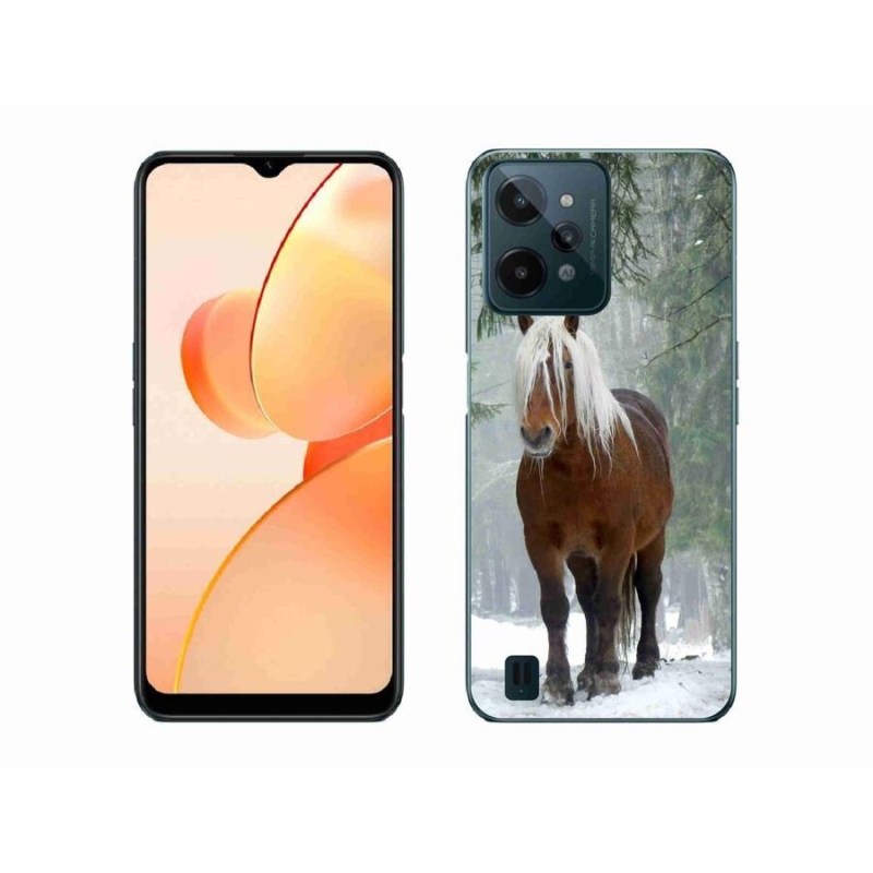 Gelový obal mmCase na mobil Realme C31 - kůň v lese