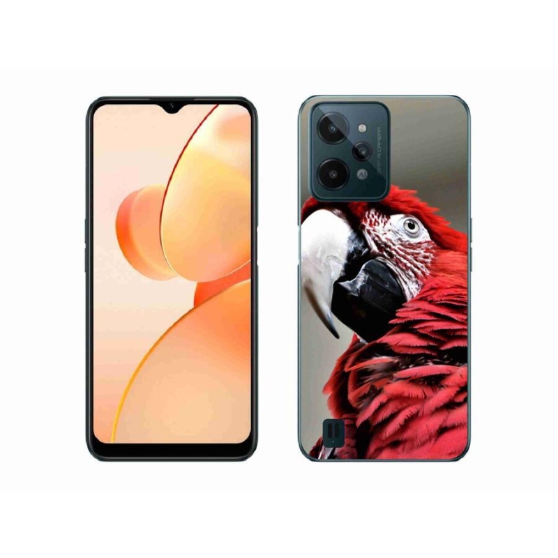 Gelový obal mmCase na mobil Realme C31 - papoušek ara červený