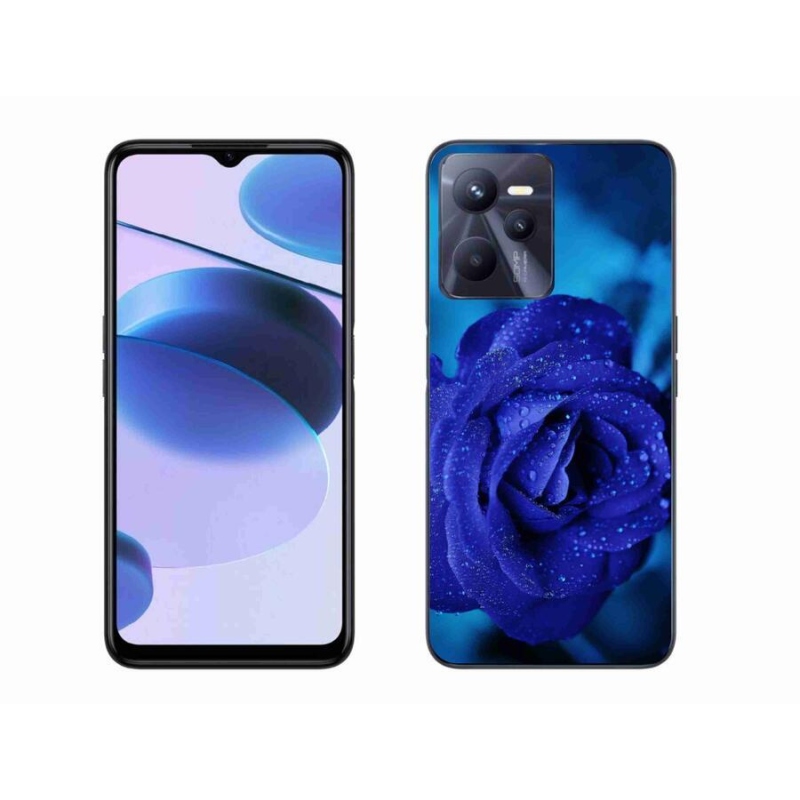 Gelový obal mmCase na mobil Realme C35 - modrá růže