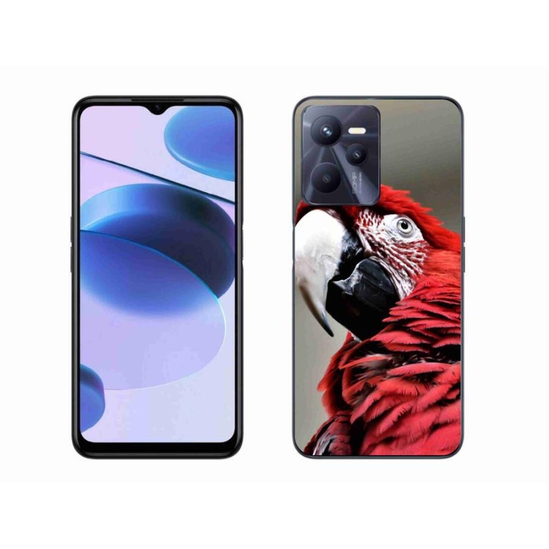 Gelový obal mmCase na mobil Realme C35 - papoušek ara červený
