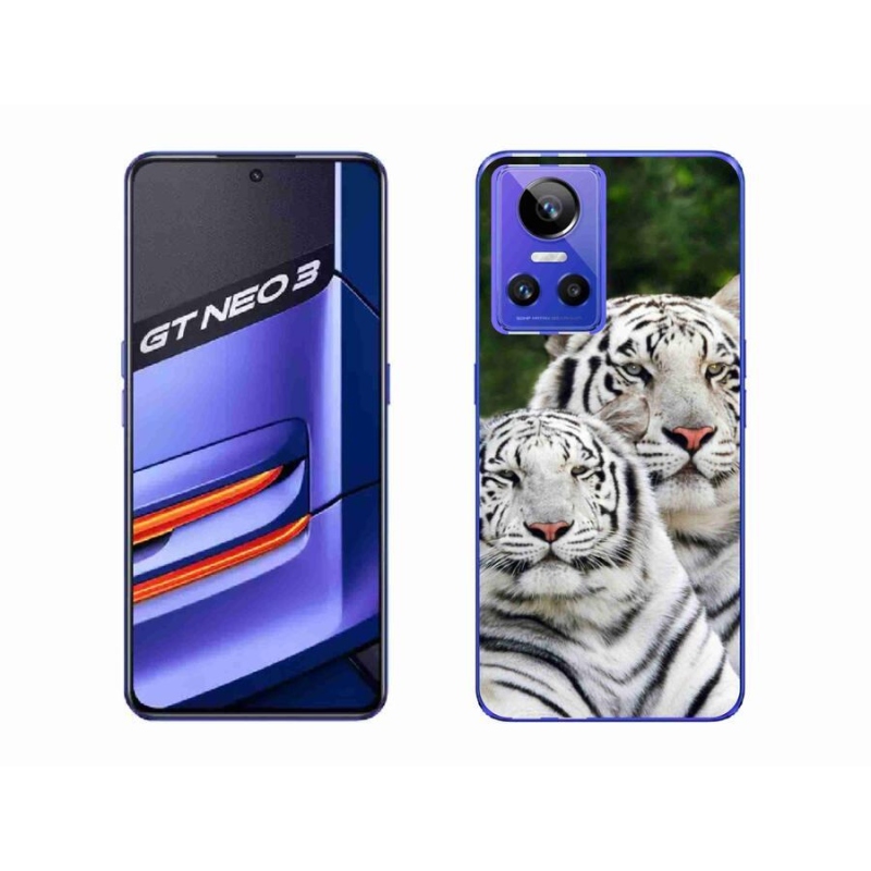 Gelový obal mmCase na mobil Realme GT Neo 3 - bílí tygři