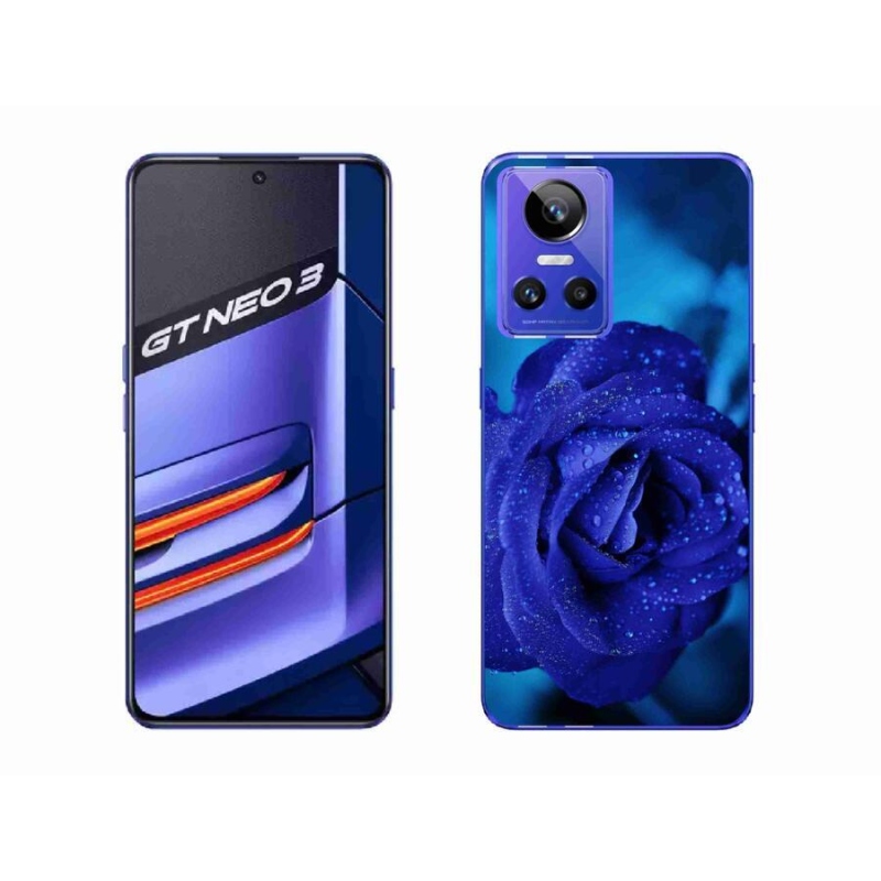 Gelový obal mmCase na mobil Realme GT Neo 3 - modrá růže