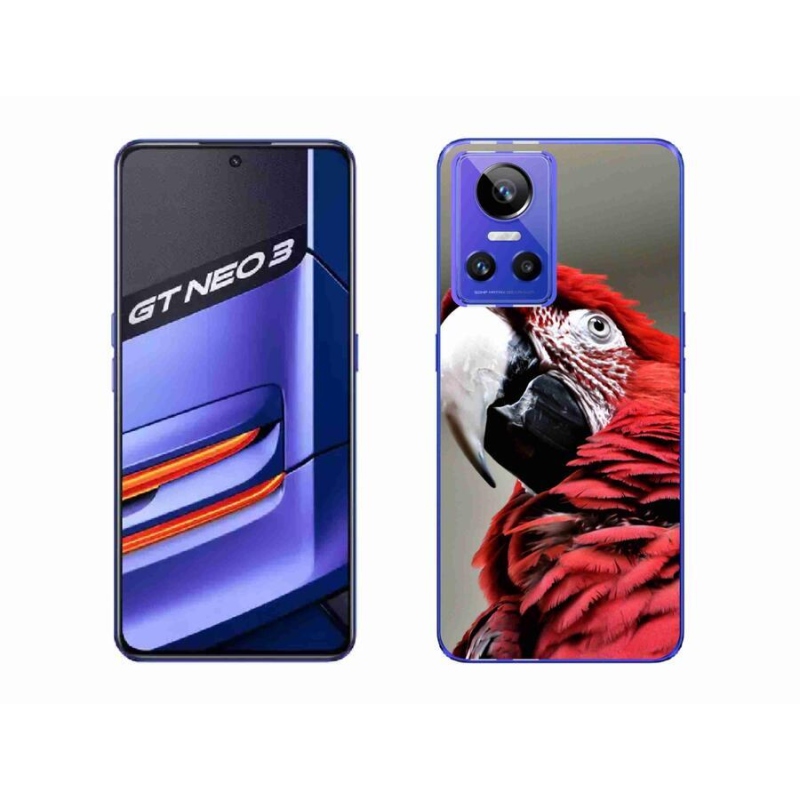 Gelový obal mmCase na mobil Realme GT Neo 3 - papoušek ara červený