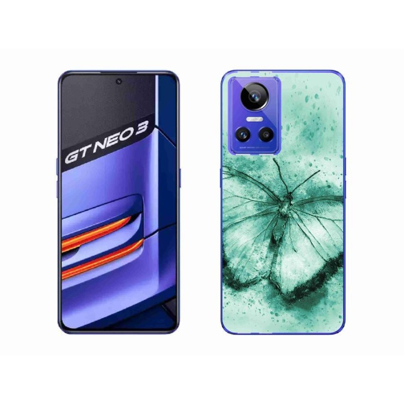 Gelový obal mmCase na mobil Realme GT Neo 3 - zelený motýl
