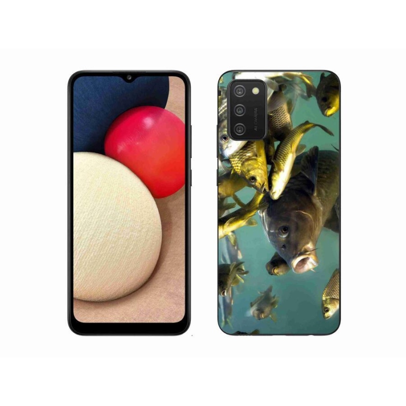 Gelový obal mmCase na mobil Samsung Galaxy A02s (164.2x75.9x9.1mm) - hejno ryb