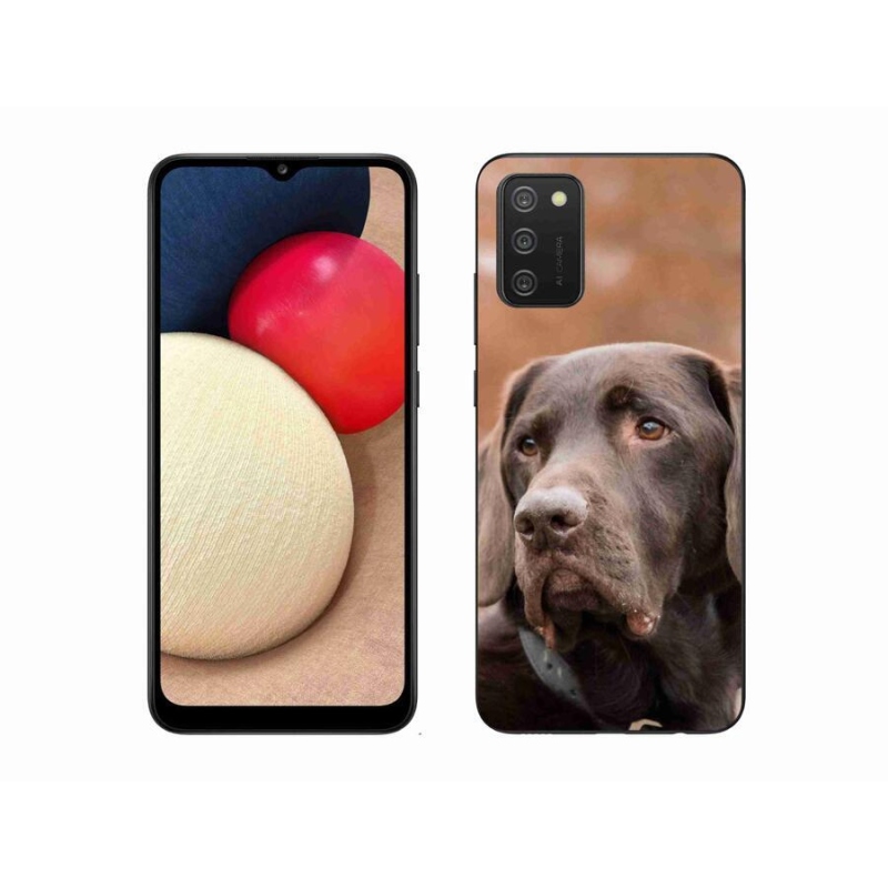Gelový obal mmCase na mobil Samsung Galaxy A02s (164.2x75.9x9.1mm) - hnědý labrador