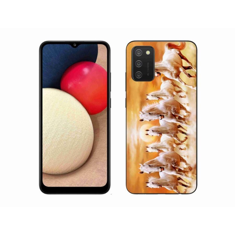 Gelový obal mmCase na mobil Samsung Galaxy A02s (164.2x75.9x9.1mm) - koně 2