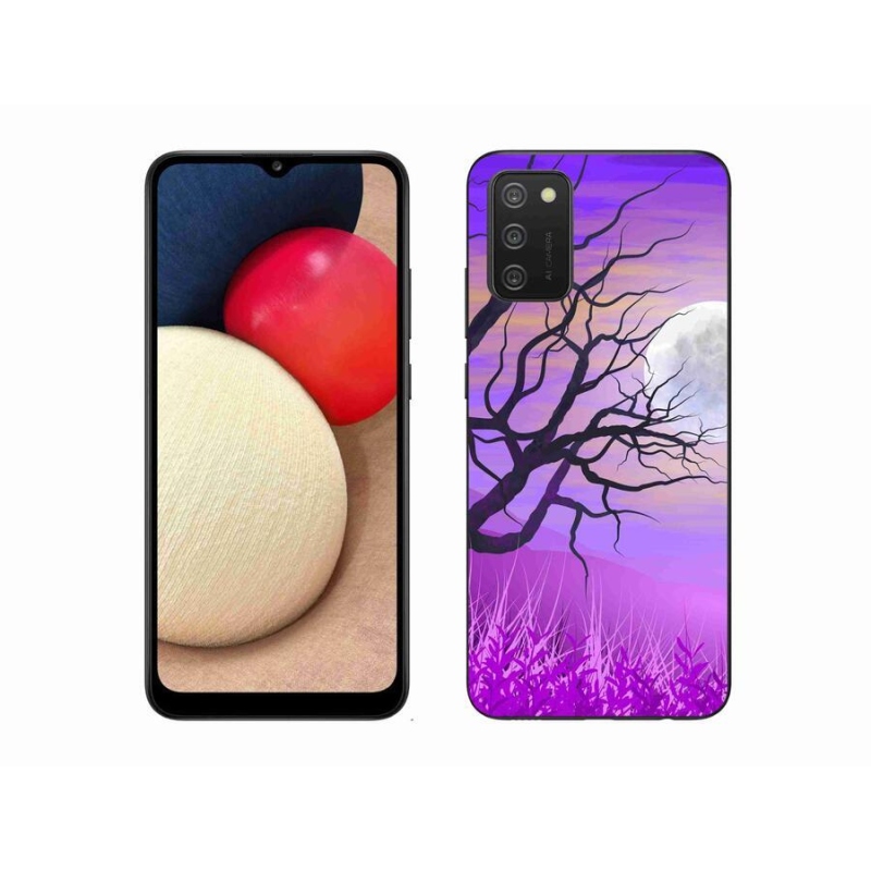Gelový obal mmCase na mobil Samsung Galaxy A02s (164.2x75.9x9.1mm) - kreslený opadaný strom