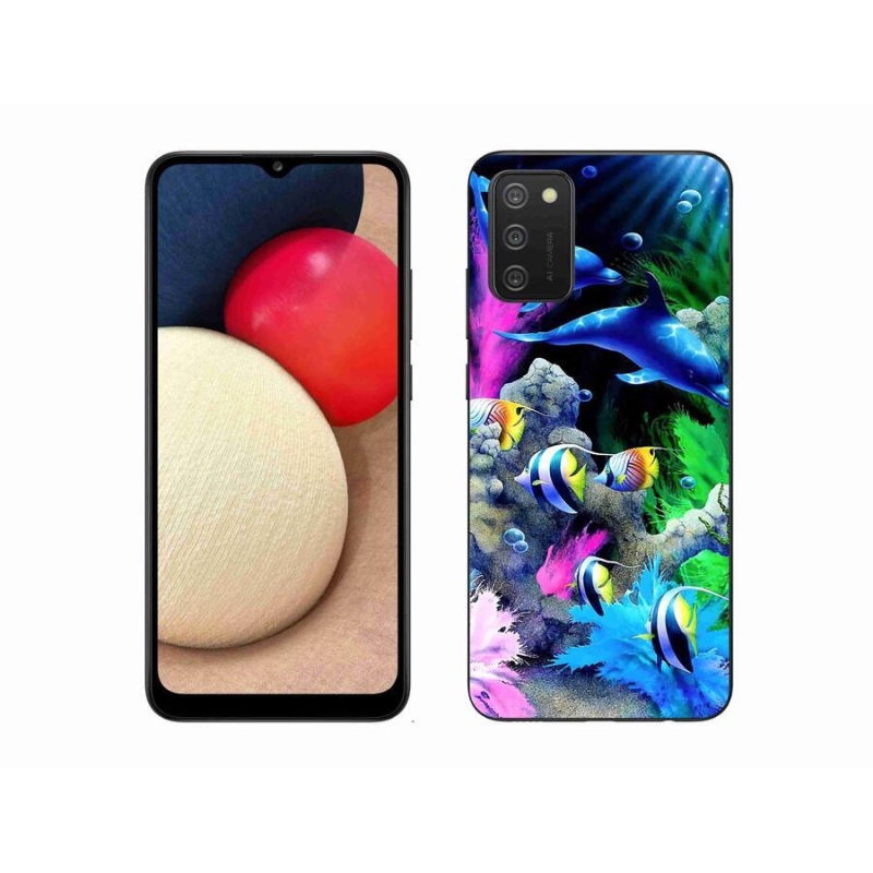 Gelový obal mmCase na mobil Samsung Galaxy A02s (164.2x75.9x9.1mm) - mořský svět