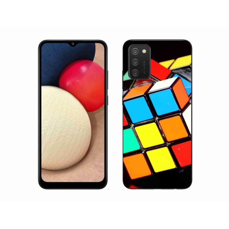 Gelový obal mmCase na mobil Samsung Galaxy A02s (164.2x75.9x9.1mm) - rubikova kostka