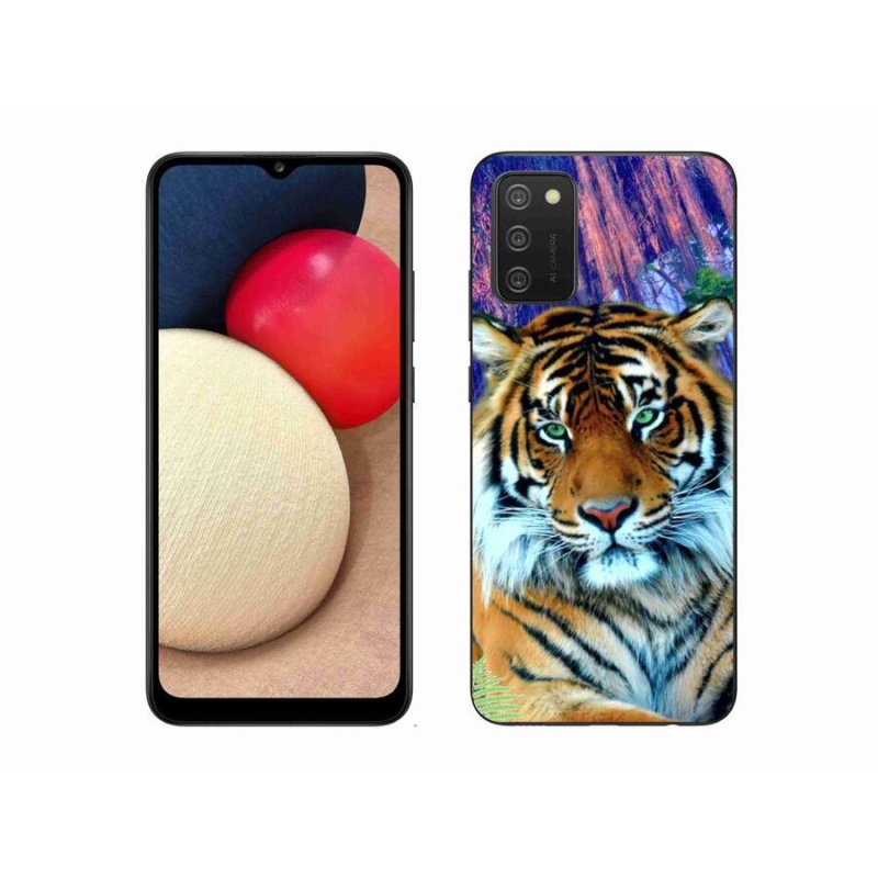 Gelový obal mmCase na mobil Samsung Galaxy A02s (164.2x75.9x9.1mm) - tygr