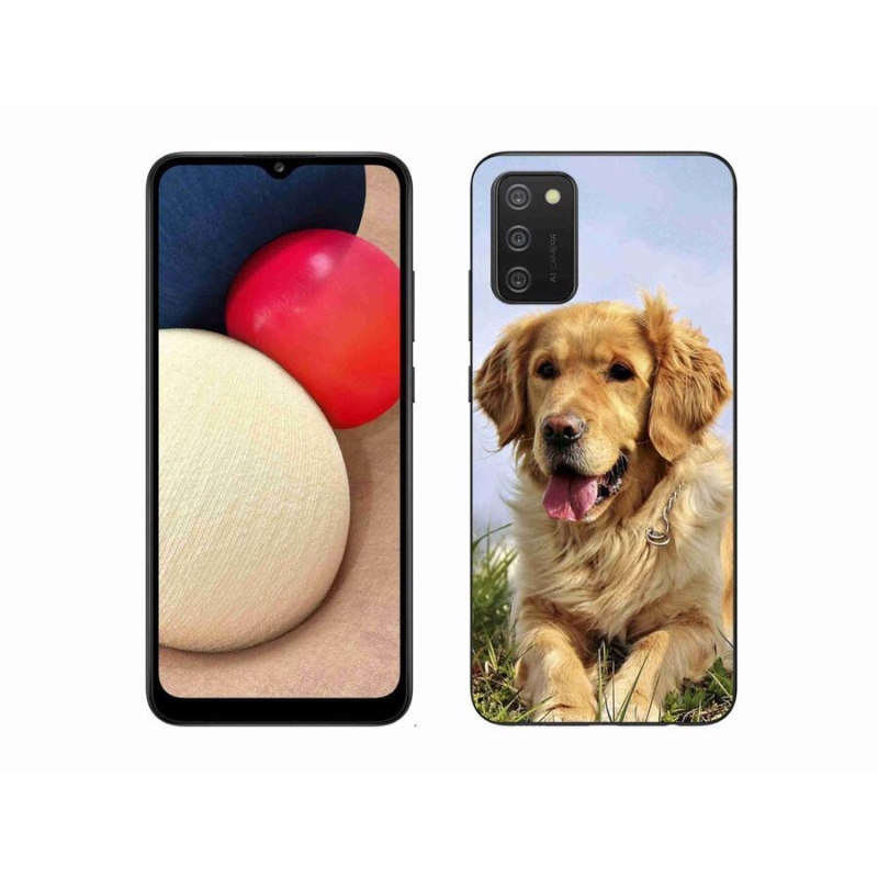 Gelový obal mmCase na mobil Samsung Galaxy A02s (164.2x75.9x9.1mm) - zlatý retrívr