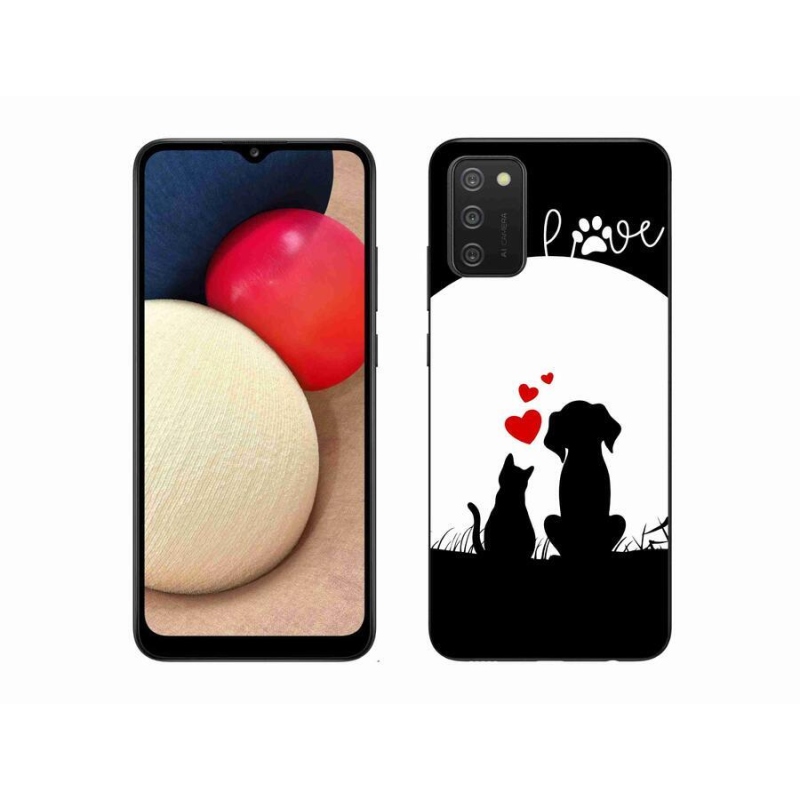 Gelový obal mmCase na mobil Samsung Galaxy A02s (164.2x75.9x9.1mm) - zvířecí láska