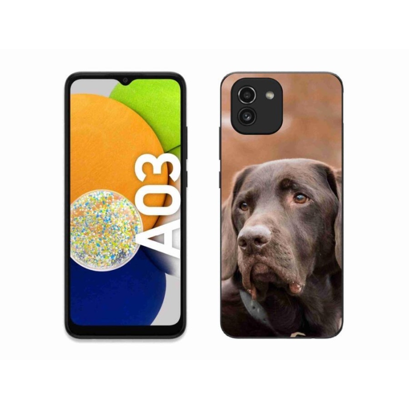 Gelový obal mmCase na mobil Samsung Galaxy A03 - hnědý labrador