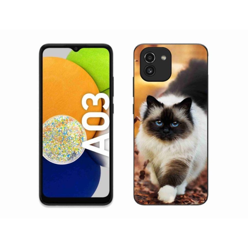 Gelový obal mmCase na mobil Samsung Galaxy A03 - kočka