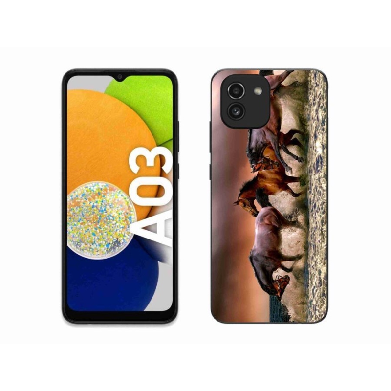 Gelový obal mmCase na mobil Samsung Galaxy A03 - koně 1