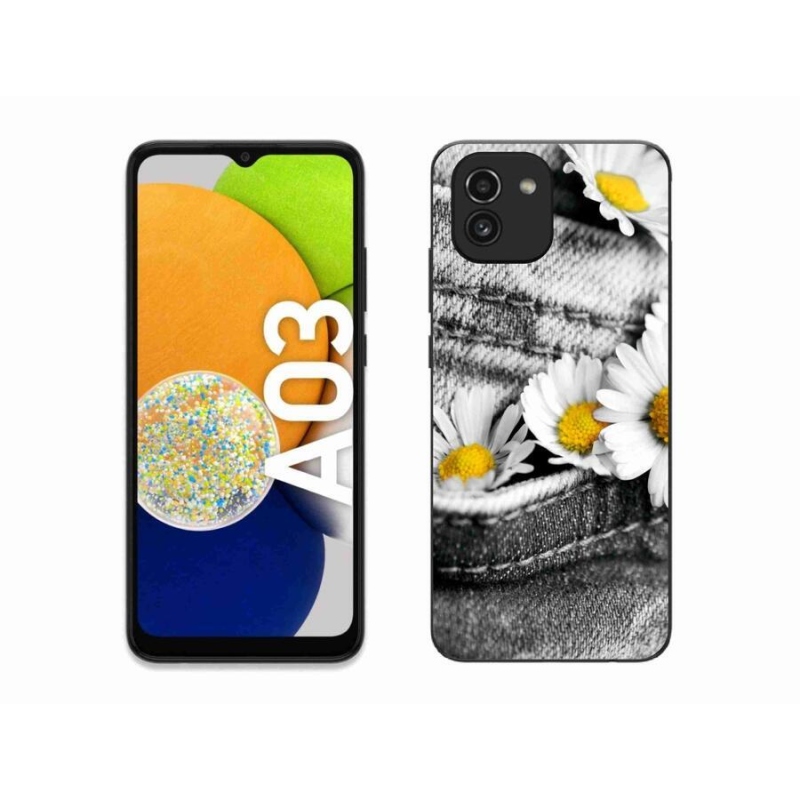 Gelový obal mmCase na mobil Samsung Galaxy A03 - kopretiny
